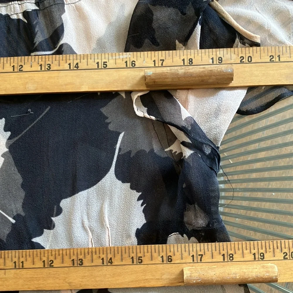 Vintage 20s leaf pattern sheer midi dress size small - Picture 7 of 16